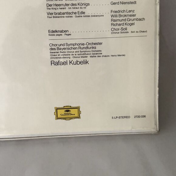 WAGNER LOHENGRIN 5 LP Box Set - KUBELIK, DGG 2713005, w/ Booklet, New - Picture 4 of 9